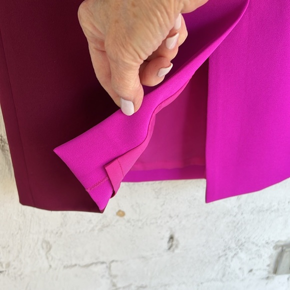 NWT Milly Hot Pink/Maroon Color Block Scuba Knit Sheath Dress Size 6 - Picture 9 of 15